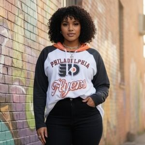 NHL G-III Sports Women's Philadelphia Flyers MVP Raglan Lightweight Hoodie, XXL